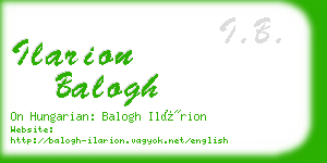 ilarion balogh business card